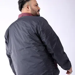 hardsoda by the indian garage co HARDSODA Plus Size Colourblocked Stand Collar Lightweight Puffer Jacket image 5