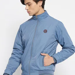 Duke  Long Sleeves Mock Collar Bomber Jacket image 4