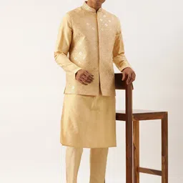 TheEthnic.Co Ethnic Motifs Embroidered Sequinned Nehru Jacket image 2