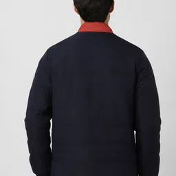 Van Heusen Flex Men Mock Collar Colourblocked Casual Bomber Jacket image 3