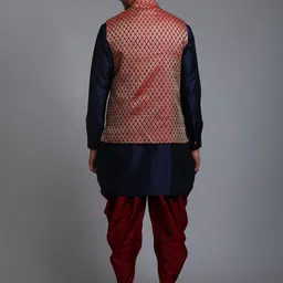 VASTRAMAY Regular Kurta with Dhoti Pants With Nehru Jacket image 5