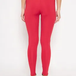 Clovia Women Red High-Rise Slim-Fit Rapid-Dry Ankle-Length Active Gym Tights image 4
