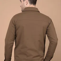 Crimsoune Club Men Spread Collar Self Design Casual Bomber Lightweight Jacket image 4