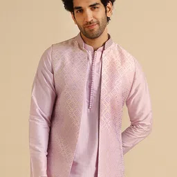 KISAH Woven Design Longline Nehru Jacket-picture-23