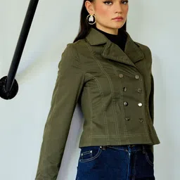 Style Island Lapel Collar Cotton Tailored Jacket image 3