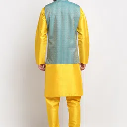 KRAFT INDIA Pure Silk Kurta with Churidar With Nehru Jacket image 5