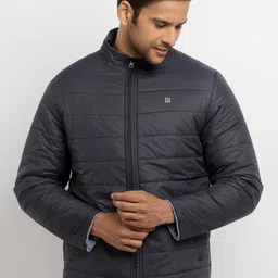 Status Quo Men Blue Reversible High Neck Padded Jacket image 2