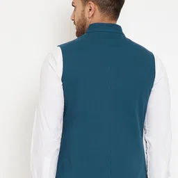 Hypernation Men Woven Pure Cotton Nehru Jackets image 3
