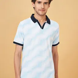 BYFORD by Pantaloons Men Abstract Printed Polo Collar Cotton Slim Fit T-Shirt-image-53