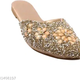 zadzed Girls Stylish Designer Jaipuri Rajasthani Mojari Bellies Mojaris For Women image 3