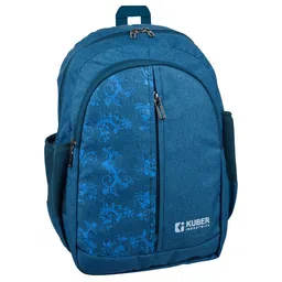 Kuber Industries Kids Blue Floral Printed Nylon Ergonomic Backpack-picture-34