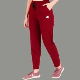 gaa Pack of 2 Women Solid, Printed Maroon, Dark Blue Track Pants image 3