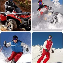 grilax • Eyewear Skylark Motorcycle Goggles Removable Face Mask Black Frames Smoke Lens Decorative Mask image 4