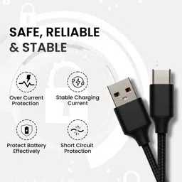 ChargHunt USB Type C Cable 3 A 1 m Braided Type-C Data & Charging Cable – Premium Nylon Braided USB Cable for All Type-C Devices image 3