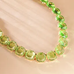 Rubans Voguish Gold-Plated Zirconia Studded Statement Necklace image 2