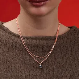 MINUTIAE Brass Rose Gold-Plated Layered Necklace-picture-38