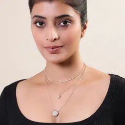 Madame Rose Gold & White Rose Gold-Plated Layered Necklace-image-1