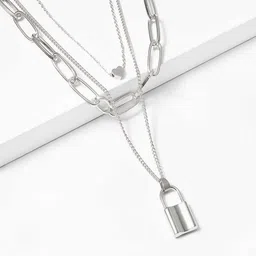 DressBerry Women Silver-Plated Silver-Toned Layered Necklace-picture-30