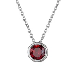 Young & Forever Silver-Toned & Red Silver-Plated Enamelled Necklace image 1