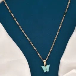 Pinapes Gold-Toned & Blue Gold-Plated Necklace-picture-33