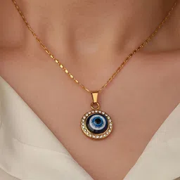 Pinapes Gold-Toned & Blue Gold-Plated Necklace-picture-14