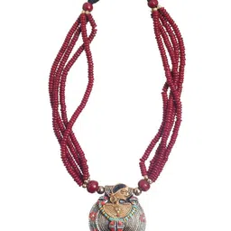 AAKRITI ART CREATIONS Unisex Brass-Plated Beaded Necklace image 3