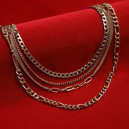 VOGUE PANASH Women Gold-Toned & Plated Layered Handcrafted Necklace-image-27