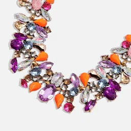 SOHI Gold-Plated Statement Crystal Necklace image 5