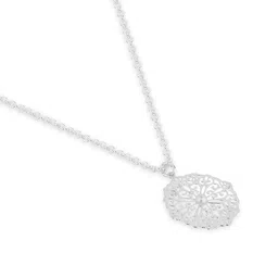 Accessorize London Silver-Toned Filgree Pearl Necklace image 2