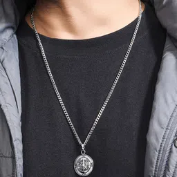 The Bro Code Men Silver-Toned Silver-Plated Handcrafted Necklace-picture-22