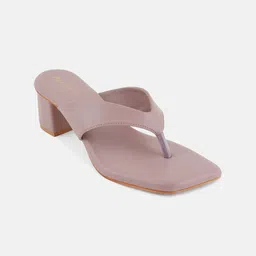 Mast & Harbour Purple Open Toe Block Heels image 4