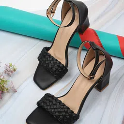 ICONICS Black Block Pumps with Buckles-picture-1