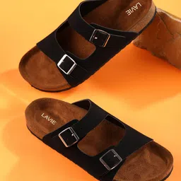 Lavie Round Open Toe Flats With Buckles-picture-25