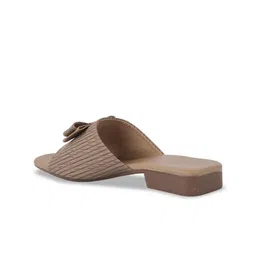 SAPATOS Women Striped Open Toe Flats with Bows image 2