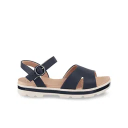 MODARE Women Textured Open Toe Flats With Buckles image 4