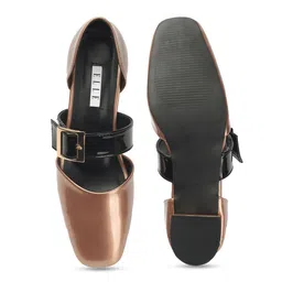 ELLE Square Toe Block Pumps With Buckle Detail image 2