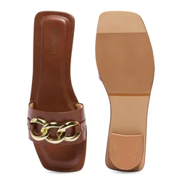 ERIDANI Women Embellished Open Toe Flats with Buckles image 5