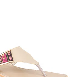 Shezone Women Cream-Coloured Open Toe Flats image 4