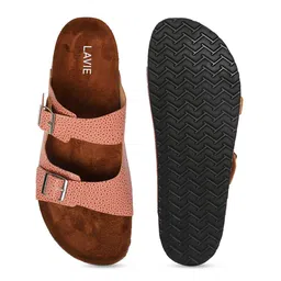 Lavie Textured Open Toe Flats with Buckles image 4