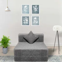 seventh heaven Relax 8 Inch PU Foam (72x30) 1 Seater Sofa Cum Mattress In Light Grey Colour image 1