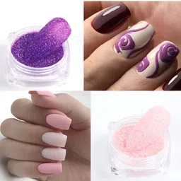elora beauty professional Nail Art Sugar Dust Powder Multicolor (12 Mini Jar) image 5