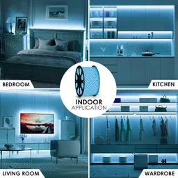 newness 400 LEDs 5 m Blue Steady Strip Rice Lights image 3