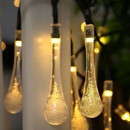 SPARK WORLD Yellow Teardrop Shape LED Fairy String Lights-picture-48
