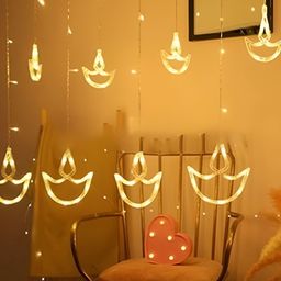 SPARK WORLD Yellow Diya-Shaped String Lights-picture-14