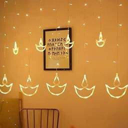 SPARK WORLD Yellow Diya-Shaped String Lights-picture-4