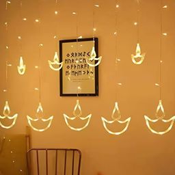 SPARK WORLD Yellow Diya-Shaped String Lights-picture-35