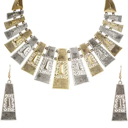 Oxidized Heaven Gold-Plated Silver TexturedJewellery Set-picture-37