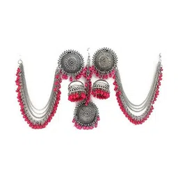 Oxidized Heaven Sterling Silver-Plated Beaded Jewellery Set image 1