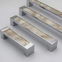 Rab White Glossy Finish Zinc & Brass Cabinet/Drawer Handle image 2