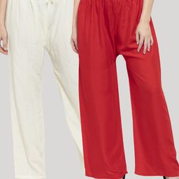 Clora Creation Women Pack Of 2 Wide Leg Palazzos-picture-11